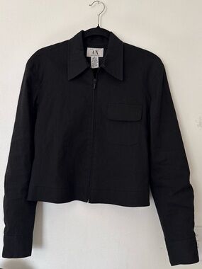 Black Cropped Boxy Jacket